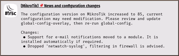 news and changes notification