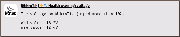 check-health notification voltage