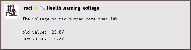 check-health notification voltage