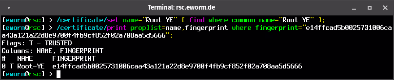 screenshot: check certs