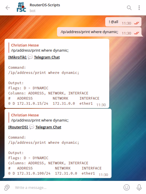 screenshot: chat to all devices