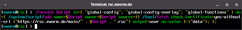 screenshot: import scripts