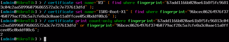 screenshot: check certs