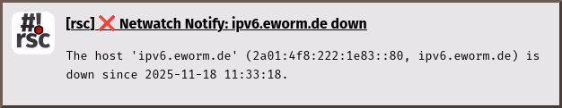 notification: netwatch-notify down
