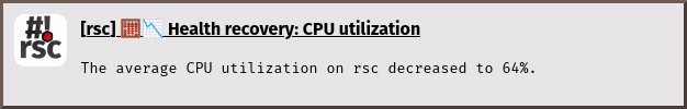 check-health notification cpu utilization ok