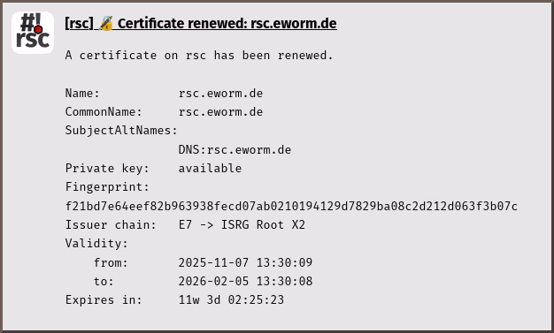 check-certificates notification renew