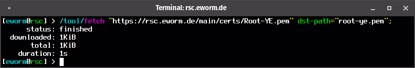 screenshot: download certs