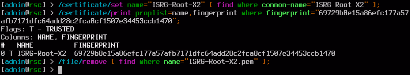 screenshot: check certs