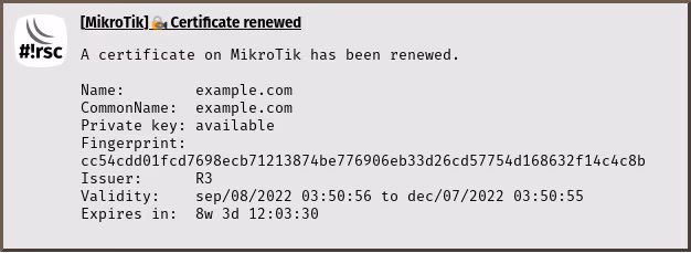 check-certificates notification