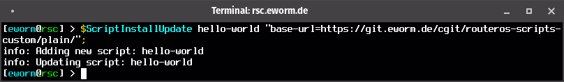 screenshot: install custom script