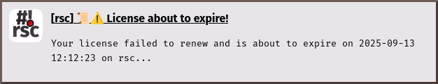 notification: check-perpetual-license warn