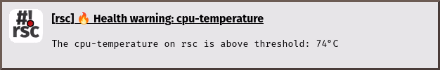 check-health notification temperature high