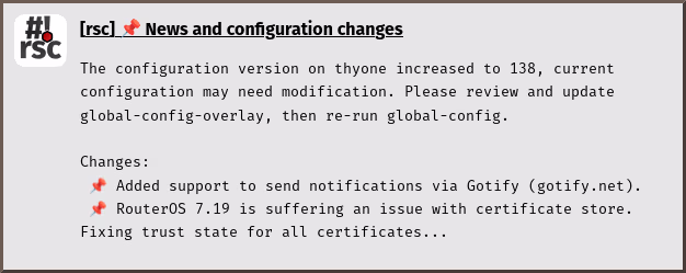 notification: news and changes