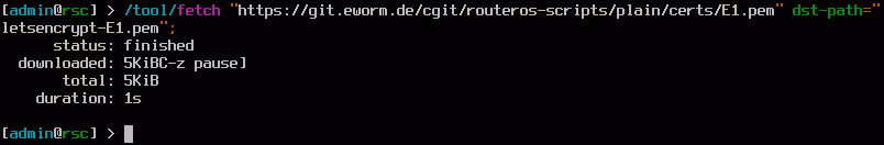 screenshot: download certs