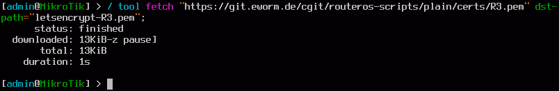 screenshot: download certs